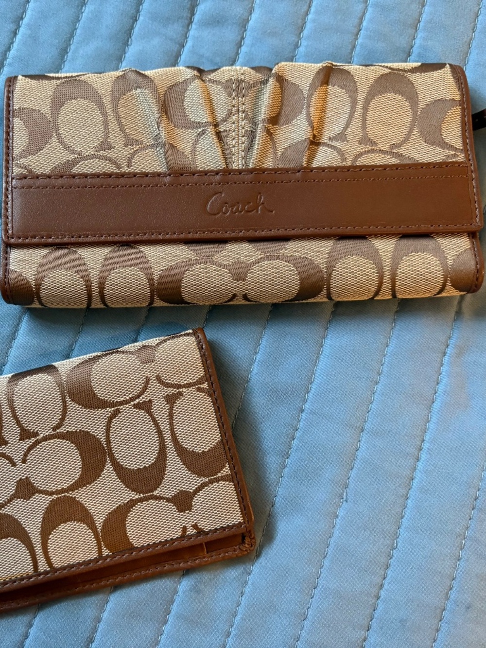 Authentic Coach Pleated Wallet and Checkbook